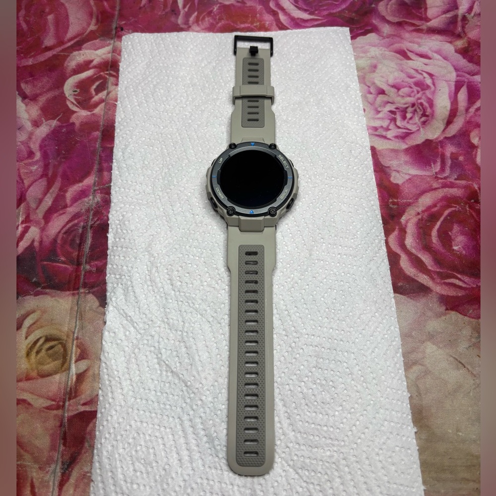 Amazfit T-Rex Pro 47mm Black Case Gray Silicone Band - A2013